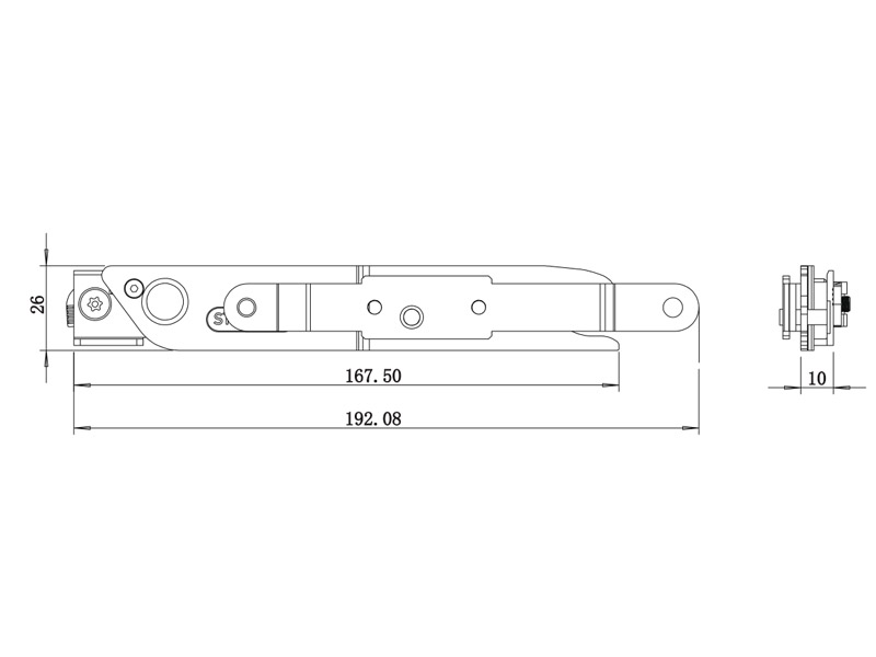90°上悬窗系统儿童锁尺寸图