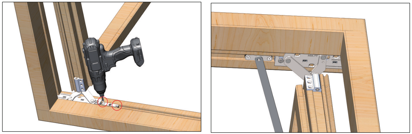 窗扇连接件安装