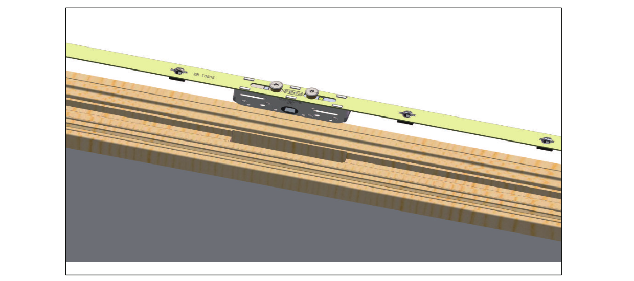 将锁体装入扇槽口内