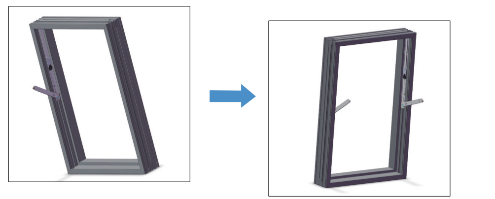 安装右边框扇组件