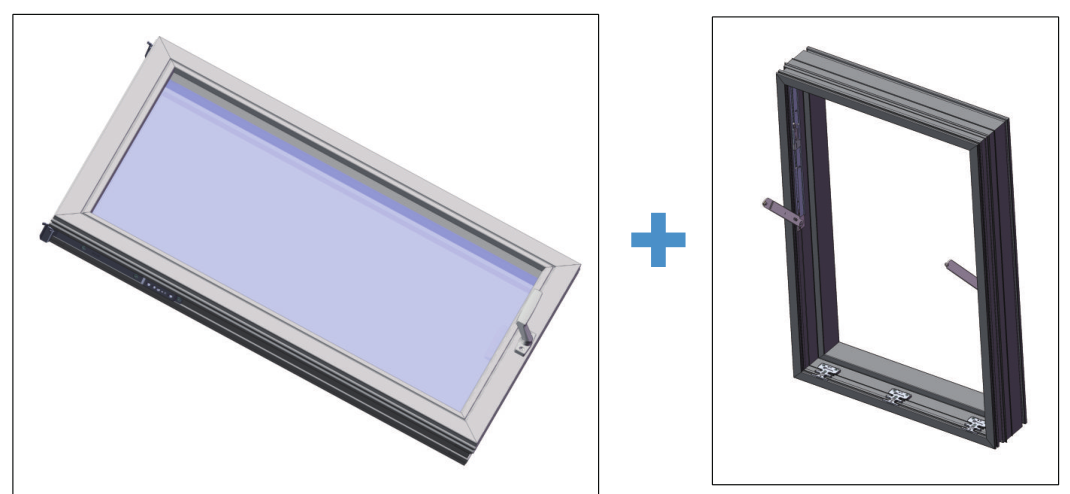 组装窗扇与窗框组件