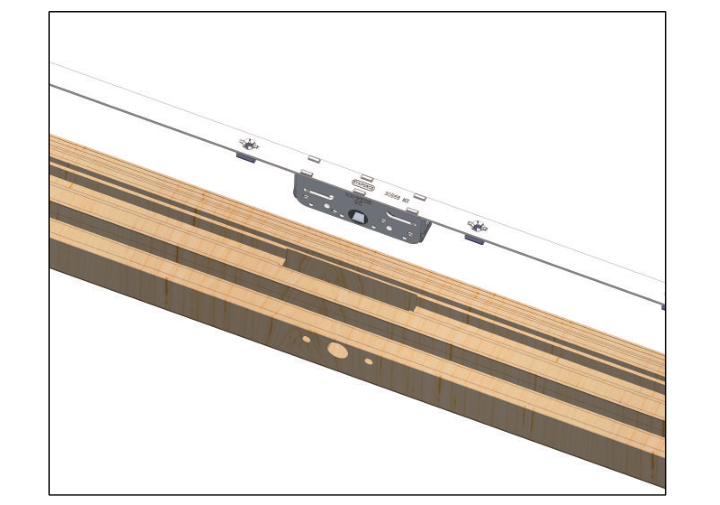 将锁体装入扇槽口内