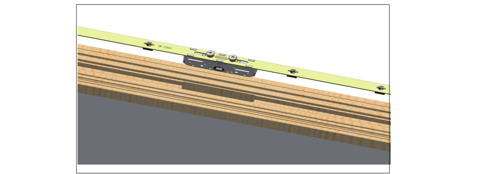 将锁体装入扇槽口内