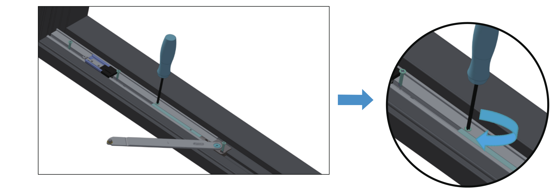 用梅花螺丝刀将安装螺丝拧入安装孔
