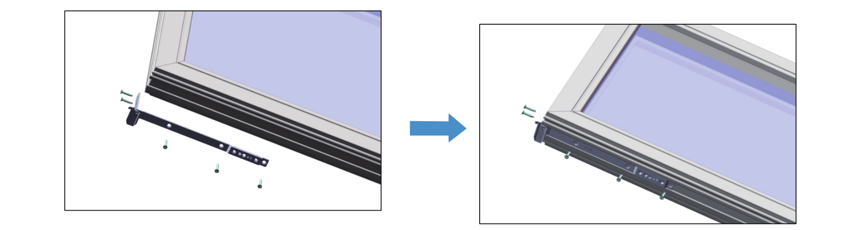 准备好上扇组件及安装螺丝