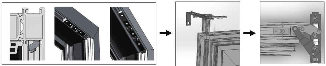 隐藏合页安装说明步骤1